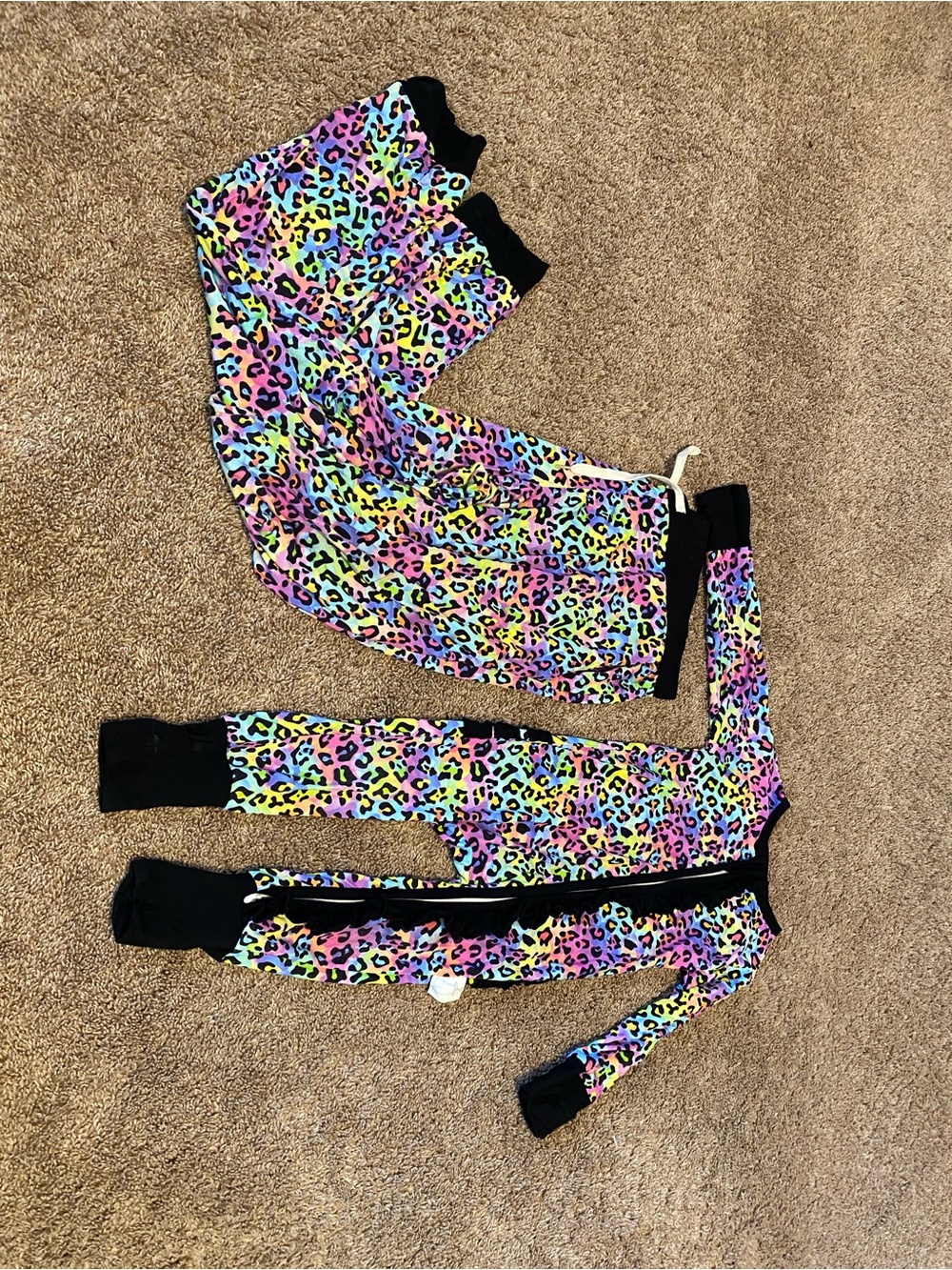 Neon Rainbow Leopard Print Mommy and Me Matching Bamboo Set